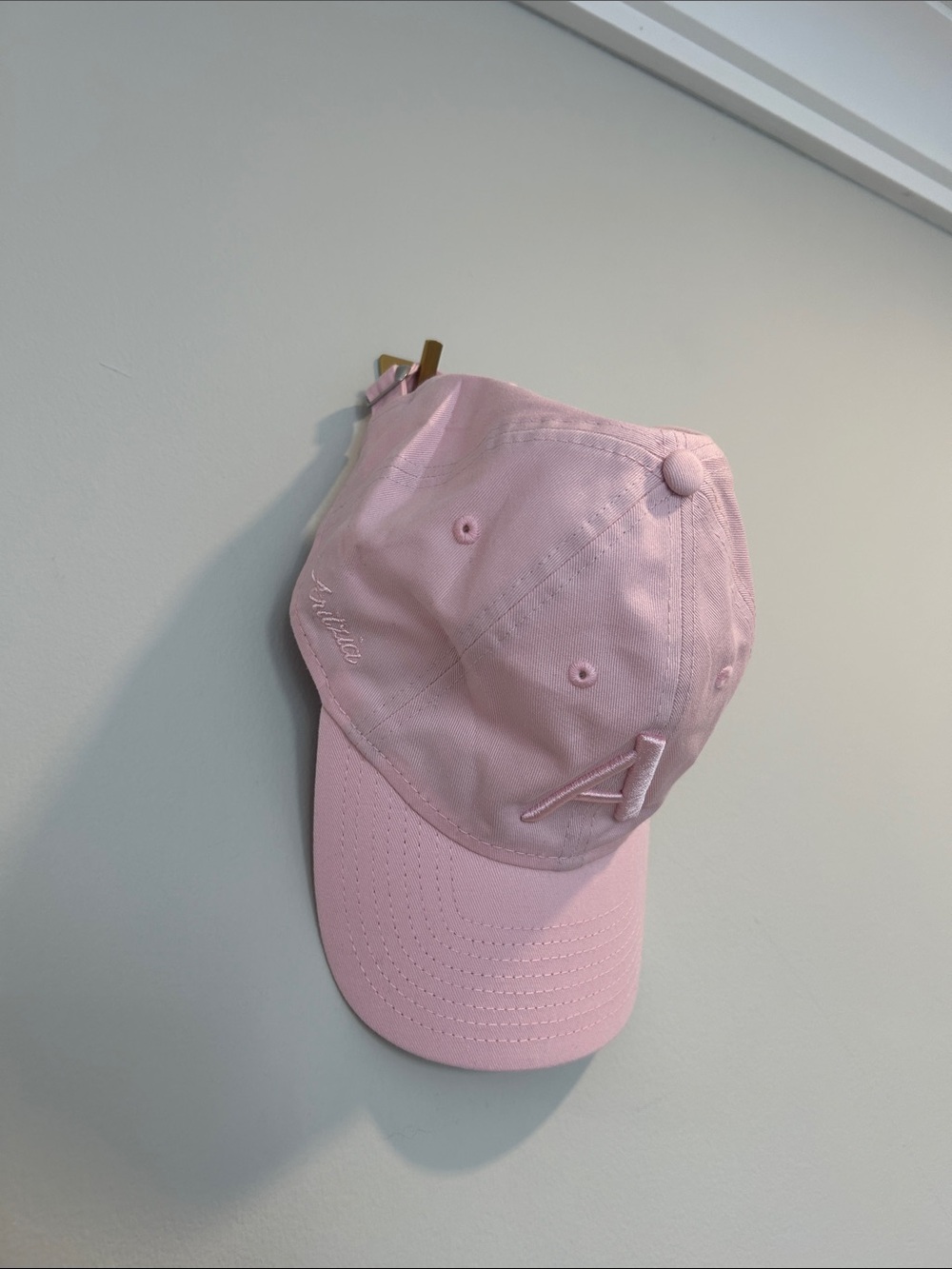 Aritzia Kids Light Pink Baseball Cap with Embroidered 'A'